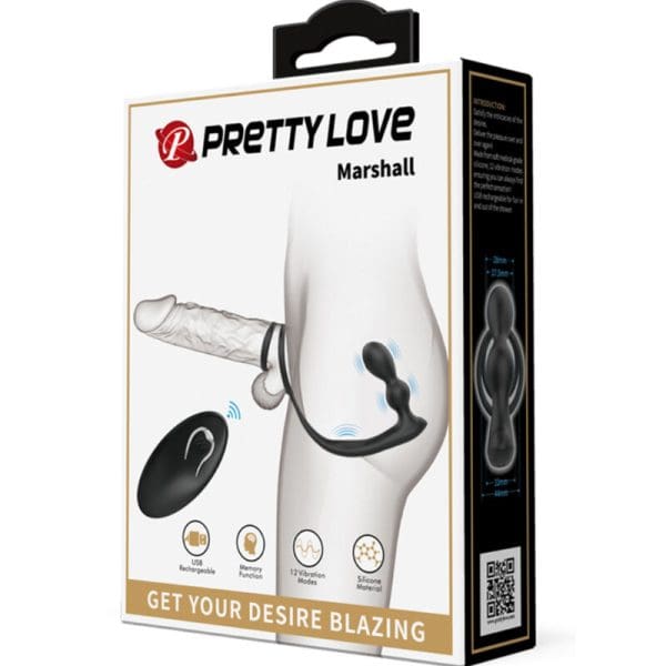 PRETTY LOVE - MARSHALL PENIS RING WITH VIBRATORY ANAL PLUG WITH REMOTE CONTROL 9